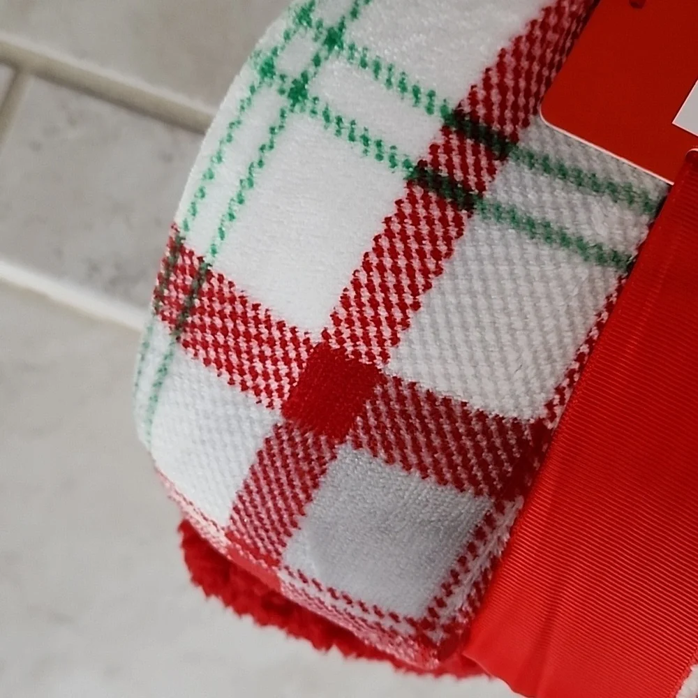 🎄🎅 HOLIDAY LANE Red/Green PLAID SHERPA CHRISTMAS THROW 🎅🎄